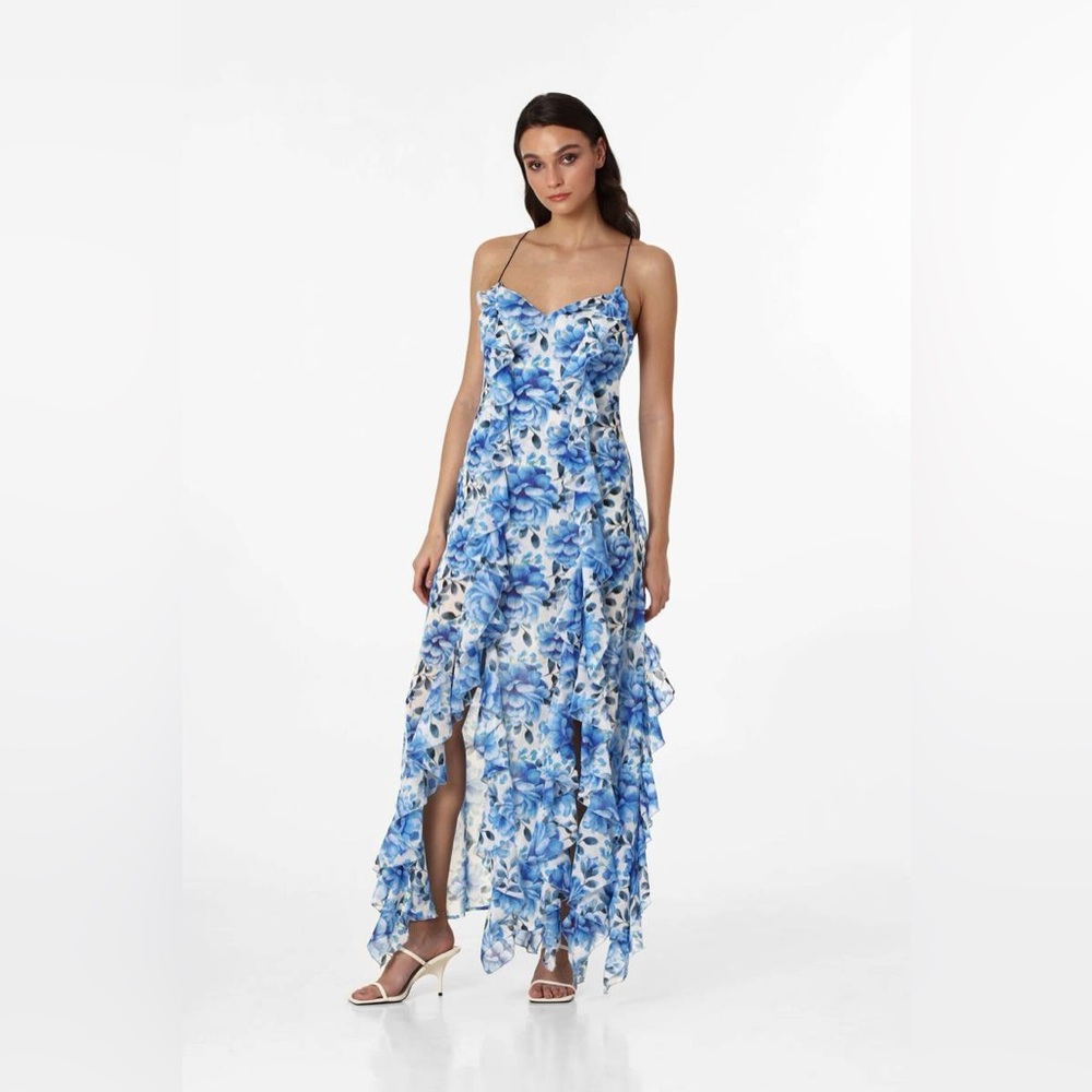 Menti Blue Roses Maxi Dress